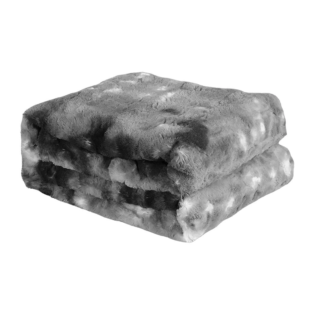 Dreamz Throw Blanket Luxury Tie-dyed Faux Fur 500GSM Bed SofaThick152x203cm