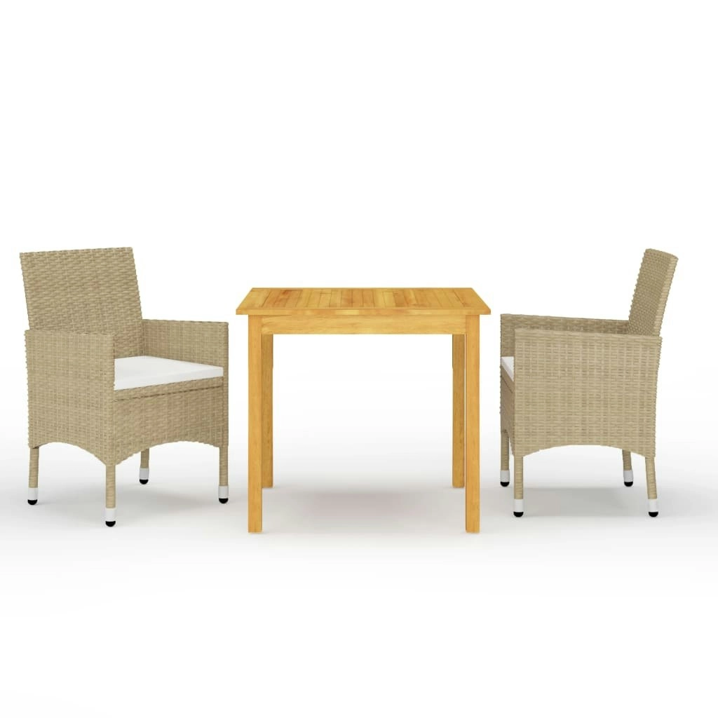 3 Piece Garden Dining Set Beige 3067669