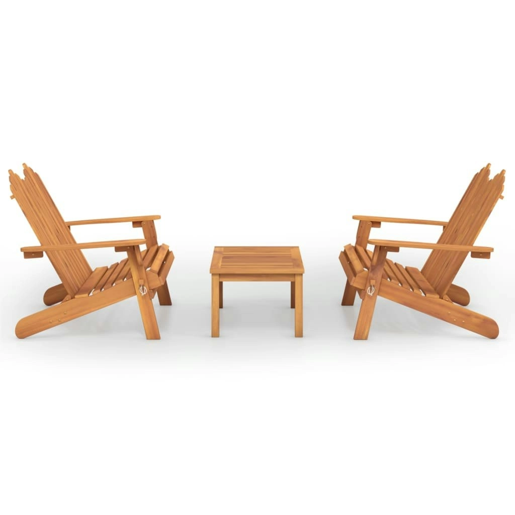 3 Piece Adirondack Garden Lounge Set Solid Wood Acacia 3152133