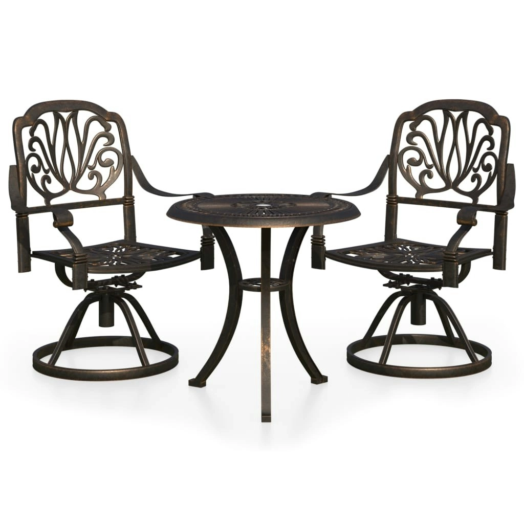 3 Piece Bistro Set Cast Aluminium Bronze 3070568