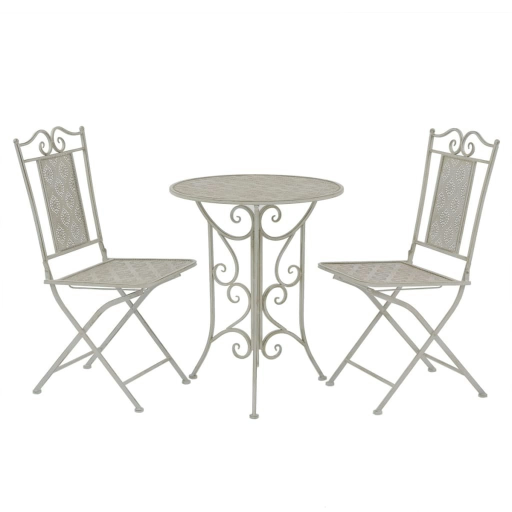 3 Piece Bistro Set Steel Grey 43153