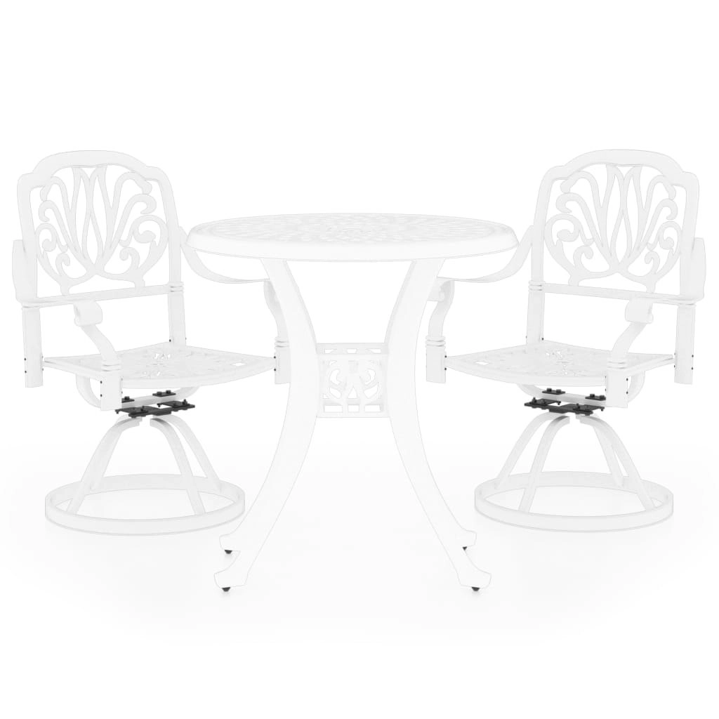 3 Piece Bistro Set Cast Aluminium White 3070591