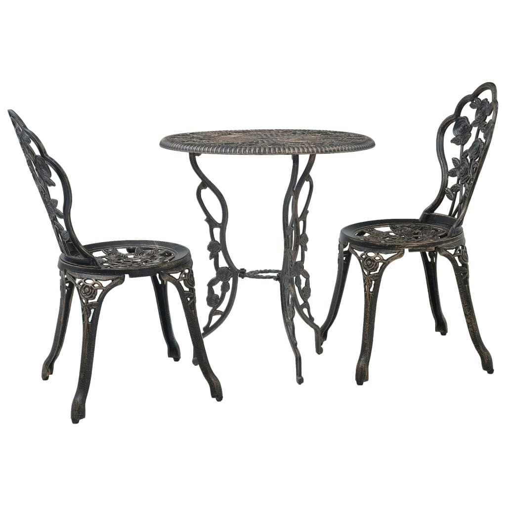 3 Piece Bistro Set Cast Aluminium 47858