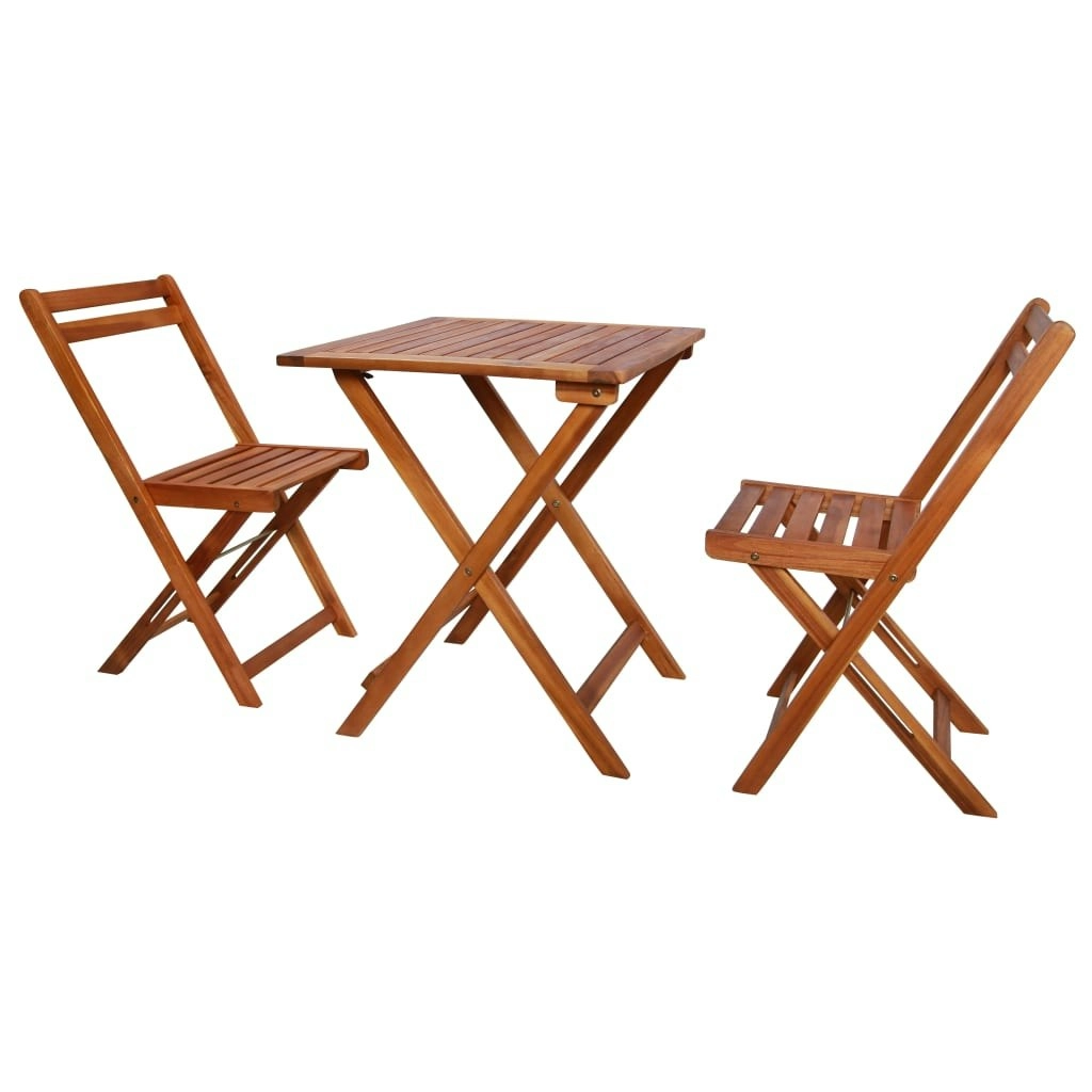 3 Piece Folding Bistro Set Solid Acacia Wood 44015