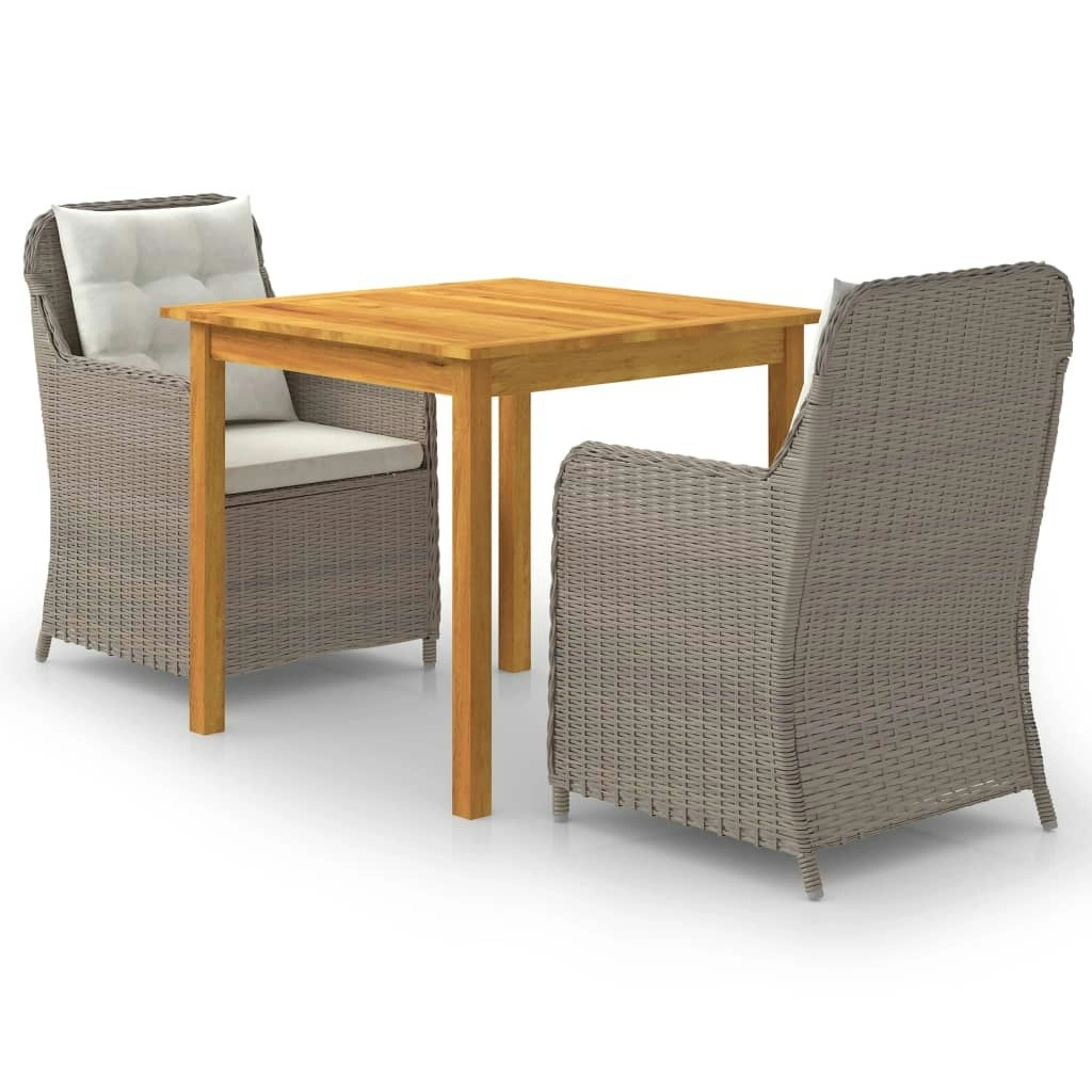 3 Piece Garden Dining Set Brown 3067724