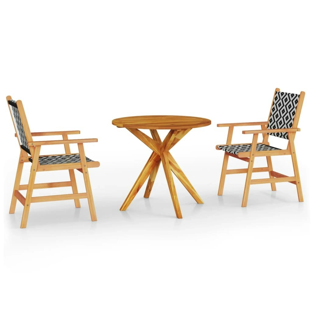 3 Piece Garden Dining Set Solid Wood Acacia 3087130