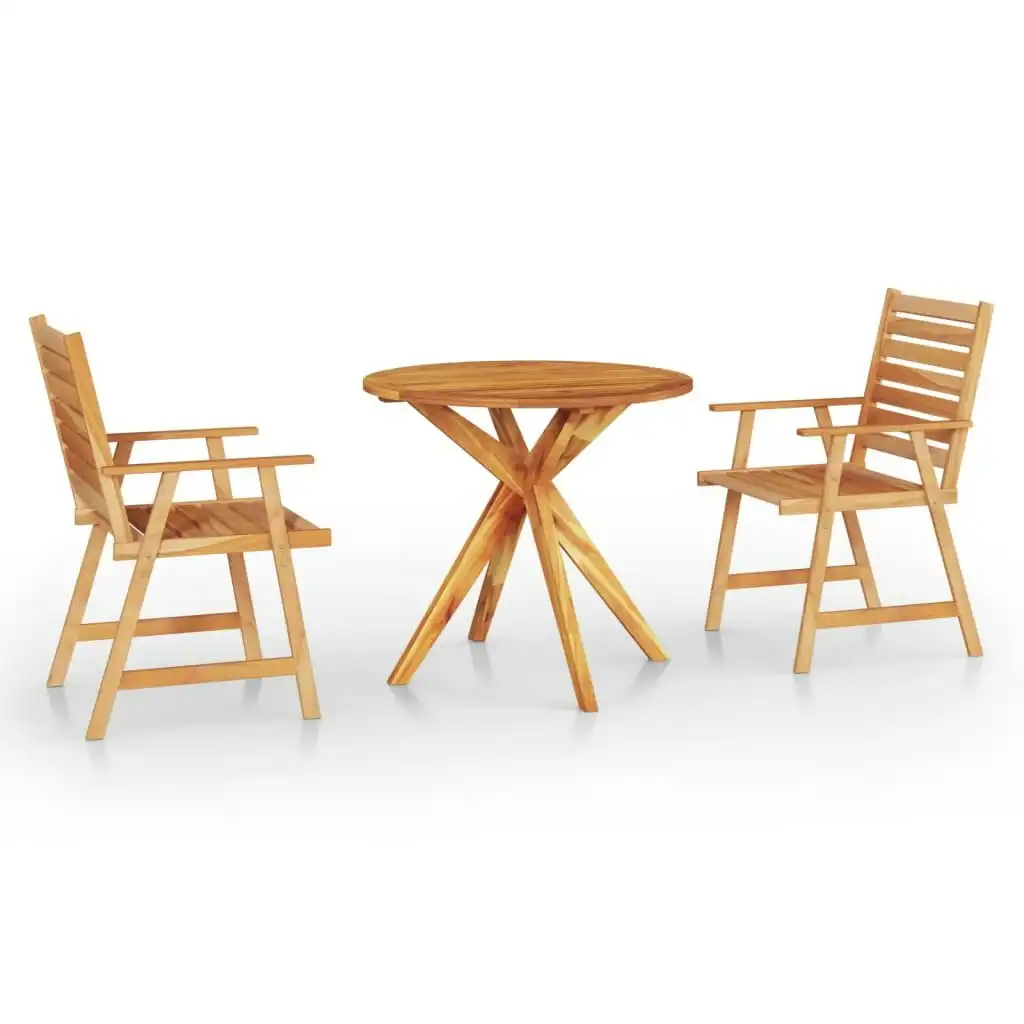 3 Piece Garden Dining Set Solid Wood Acacia 3087128