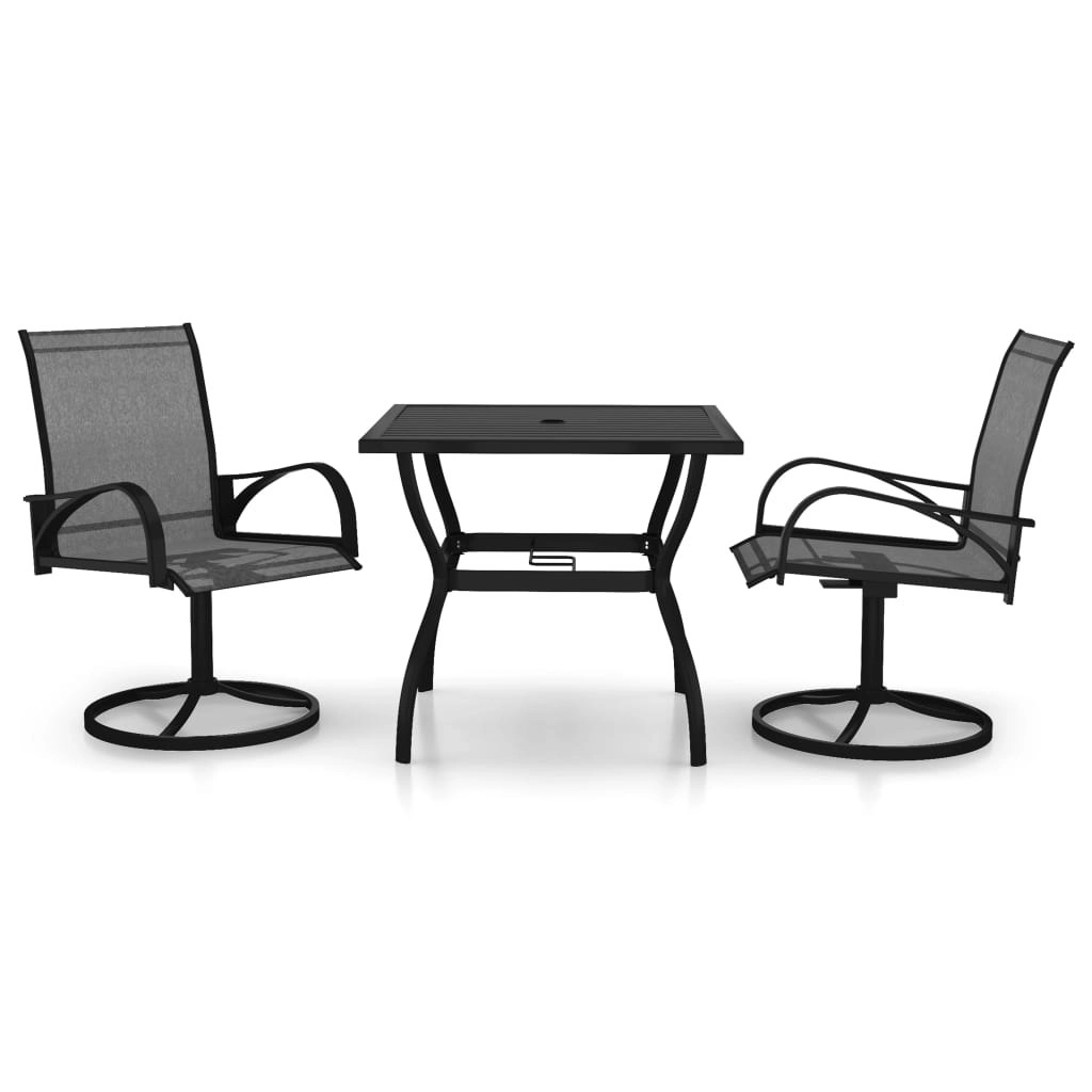 3 Piece Garden Dining Set Textilene and Steel 3060281