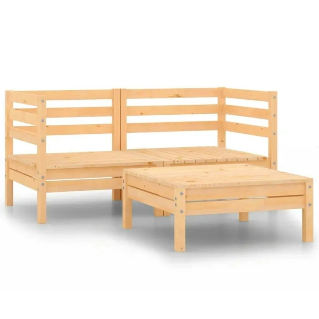 3 Piece Garden Lounge Set Solid Pinewood 806602