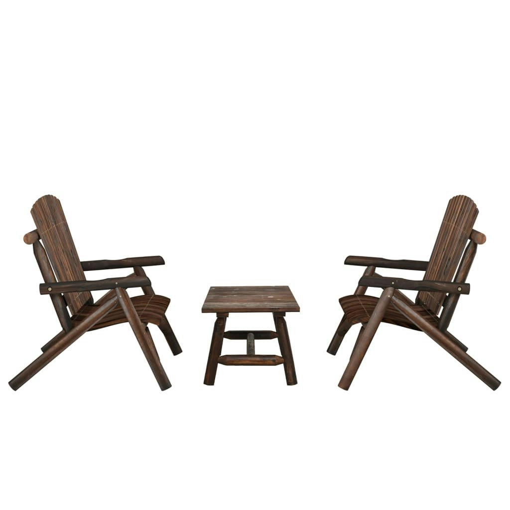 3 Piece Garden Lounge Set Solid Wood Spruce 3185516