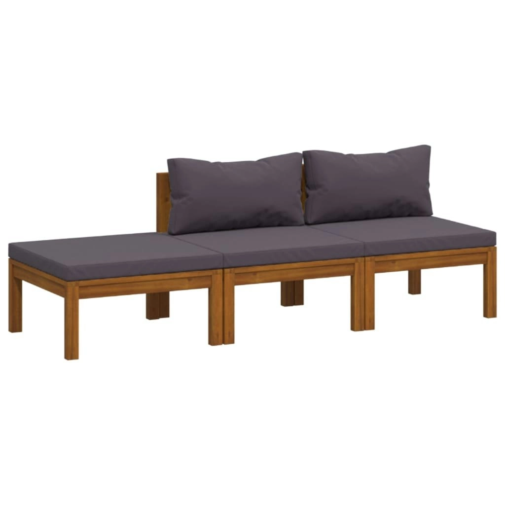 3 Piece Garden Lounge Set with Cushion Solid Acacia Wood 3086920