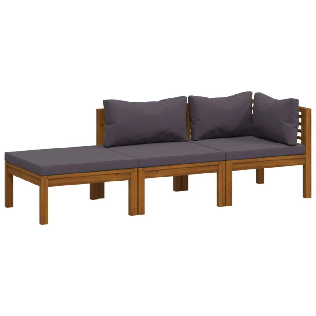 3 Piece Garden Lounge Set with Cushion Solid Acacia Wood 3086921