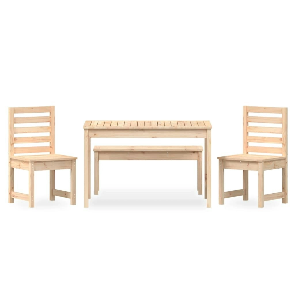 4 Piece Garden Dining Set Solid Wood Pine 3154701