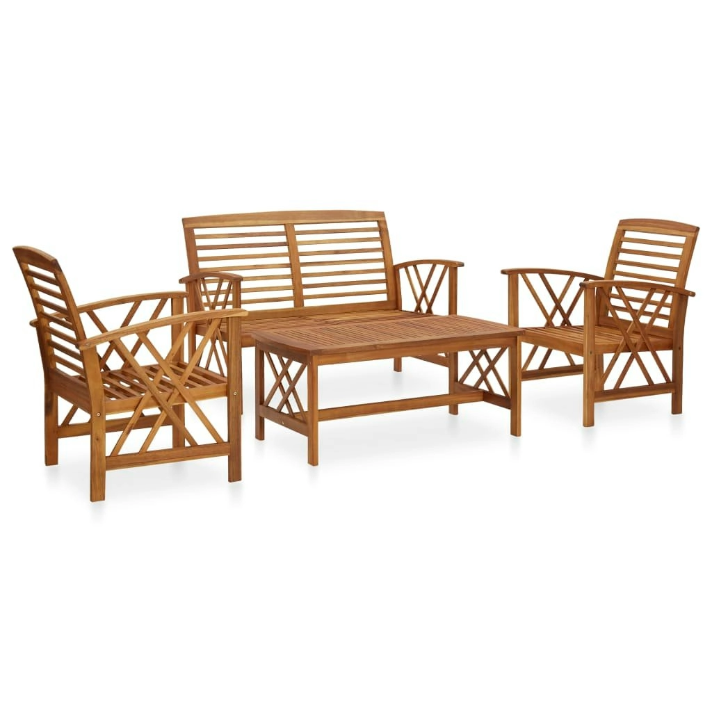 4 Piece Garden Lounge Set Solid Acacia Wood (310266+310272) 3057983