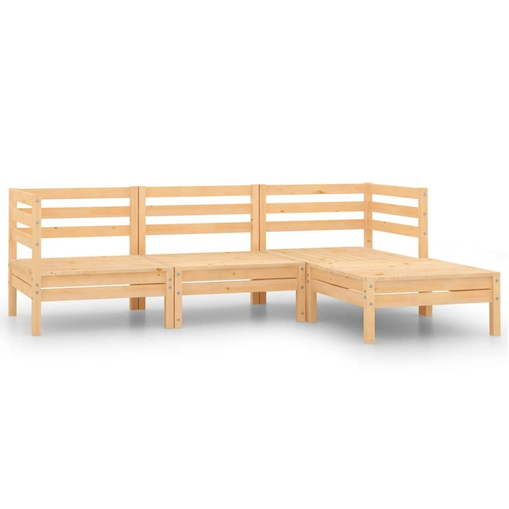 4 Piece Garden Lounge Set Solid Pinewood 806622