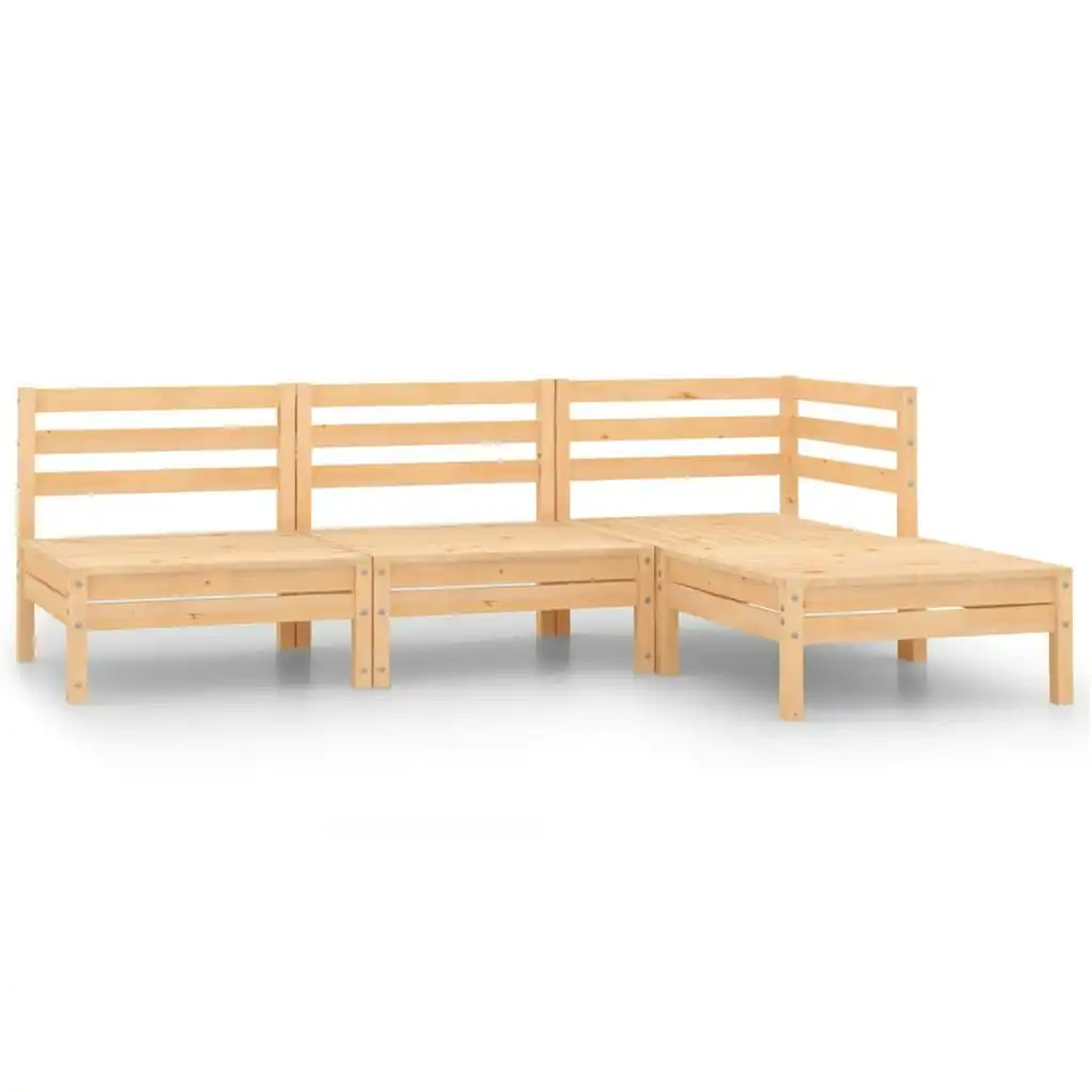 4 Piece Garden Lounge Set Solid Pinewood 806617