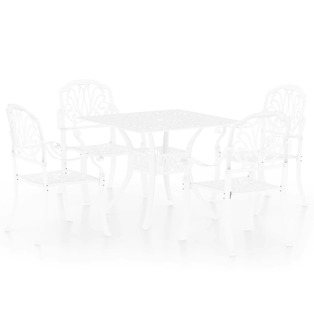 5 Piece Bistro Set Cast Aluminium White 3070606