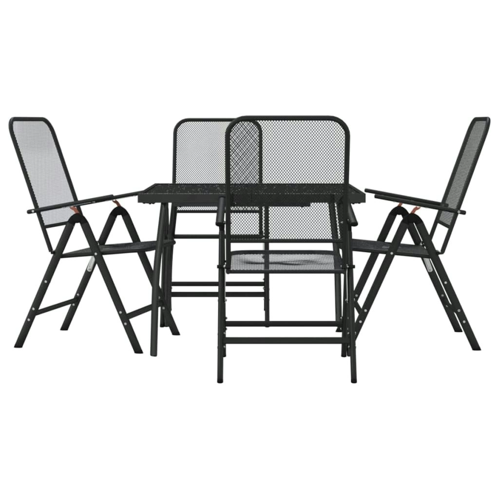 5 Piece Garden Dining Set Anthracite Metal Mesh 3211819