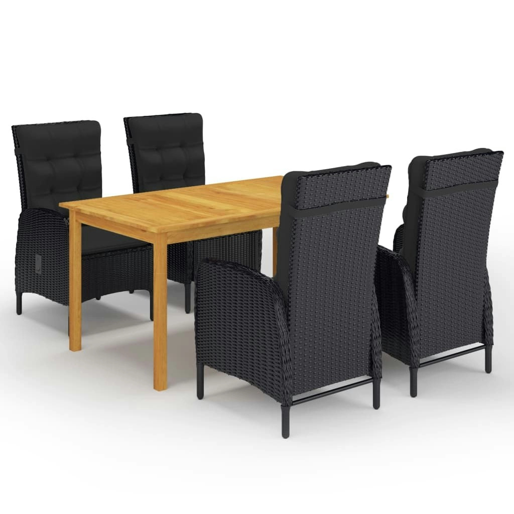 5 Piece Garden Dining Set Black 3067774