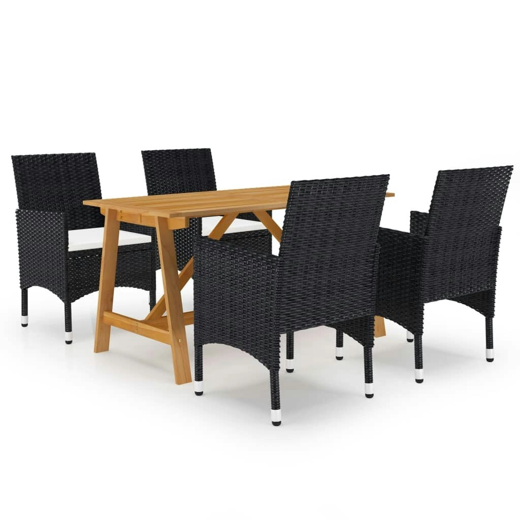 5 Piece Garden Dining Set Black 3068735