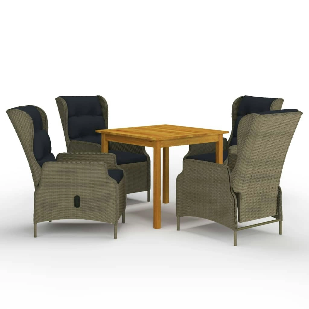 5 Piece Garden Dining Set Brown 3067749