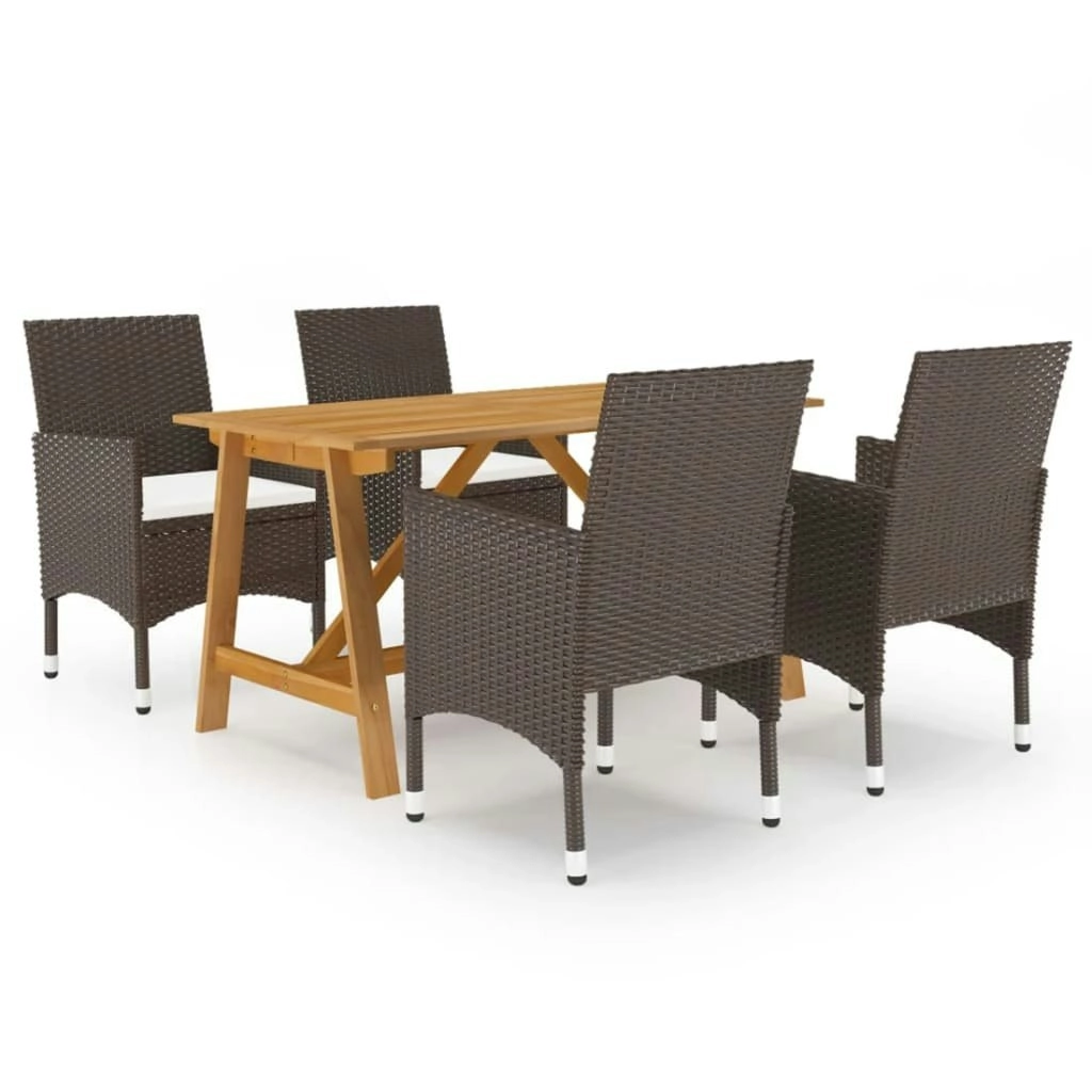 5 Piece Garden Dining Set Brown 3068738