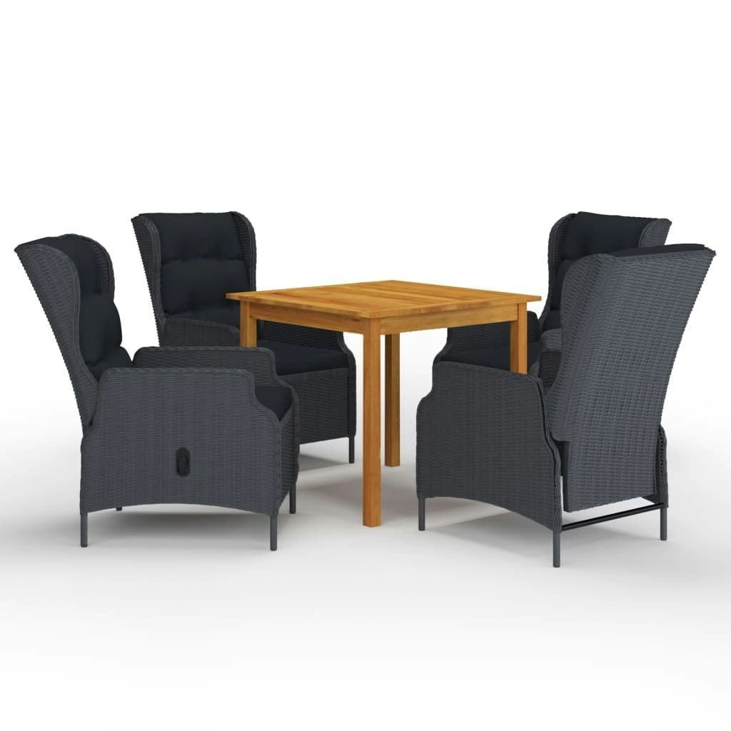 5 Piece Garden Dining Set Dark Grey 3067747