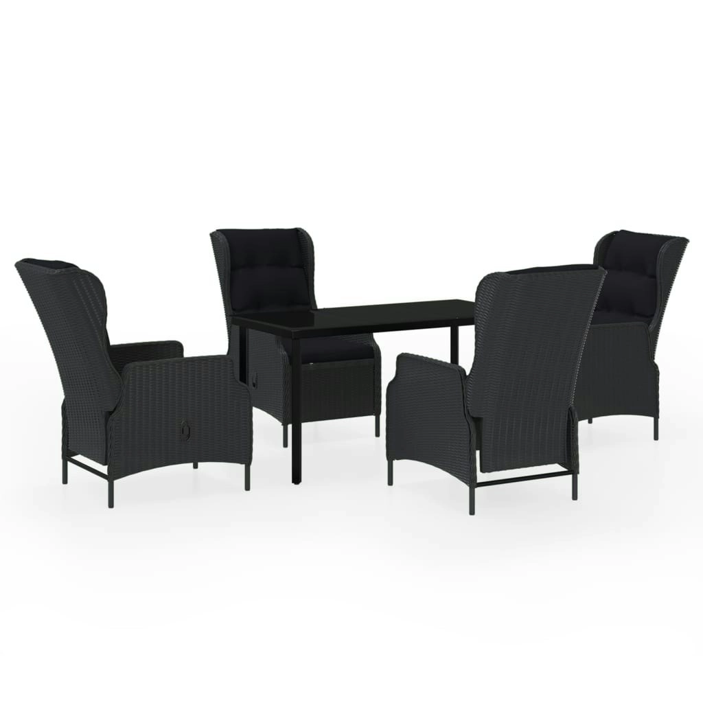 5 Piece Garden Dining Set Dark Grey 3099639