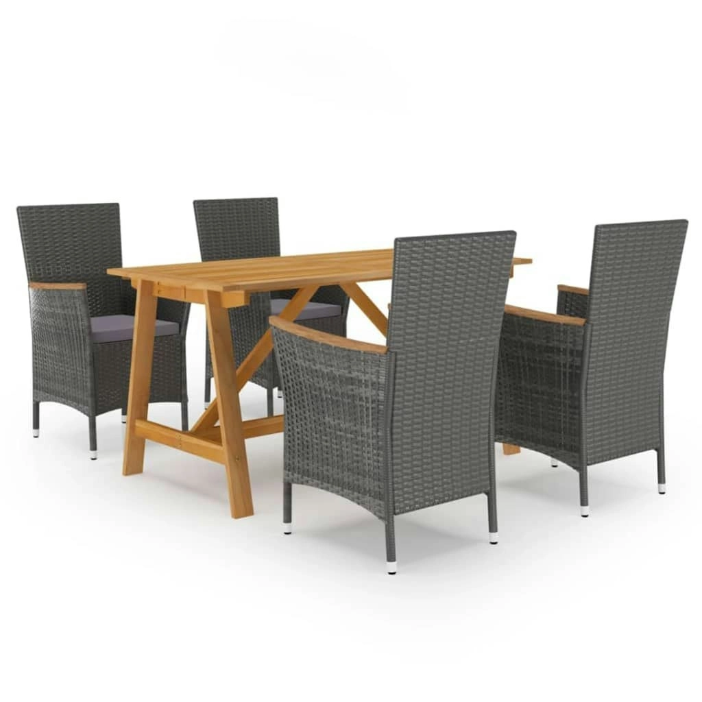 5 Piece Garden Dining Set Grey 3068740