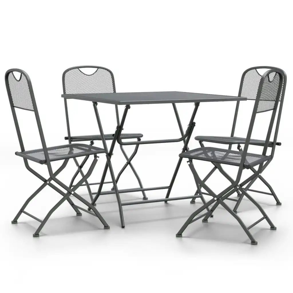 5 Piece Garden Dining Set Expanded Metal Mesh Anthracite 3084720