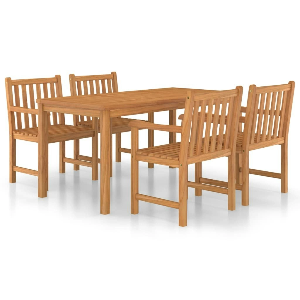 5 Piece Garden Dining Set Solid Teak Wood 3059939