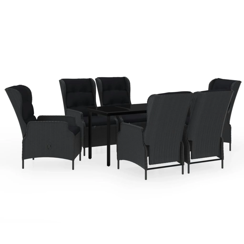 7 Piece Garden Dining Set Dark Grey 3099640