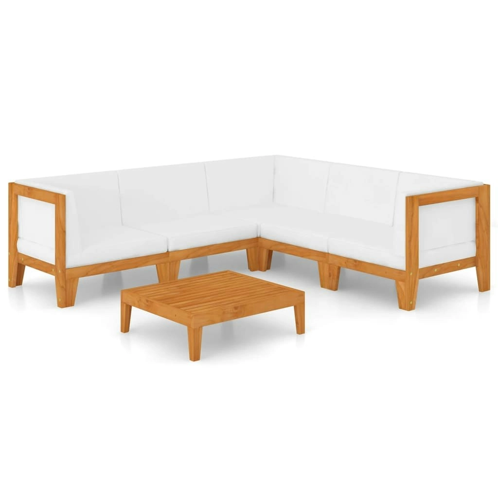 6 Piece Garden Lounge Set with Cushions Solid Acacia Wood 3058122