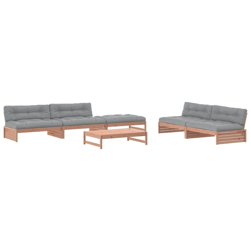 6 Piece Garden Lounge Set with Cushions Solid Wood Douglas 3186128