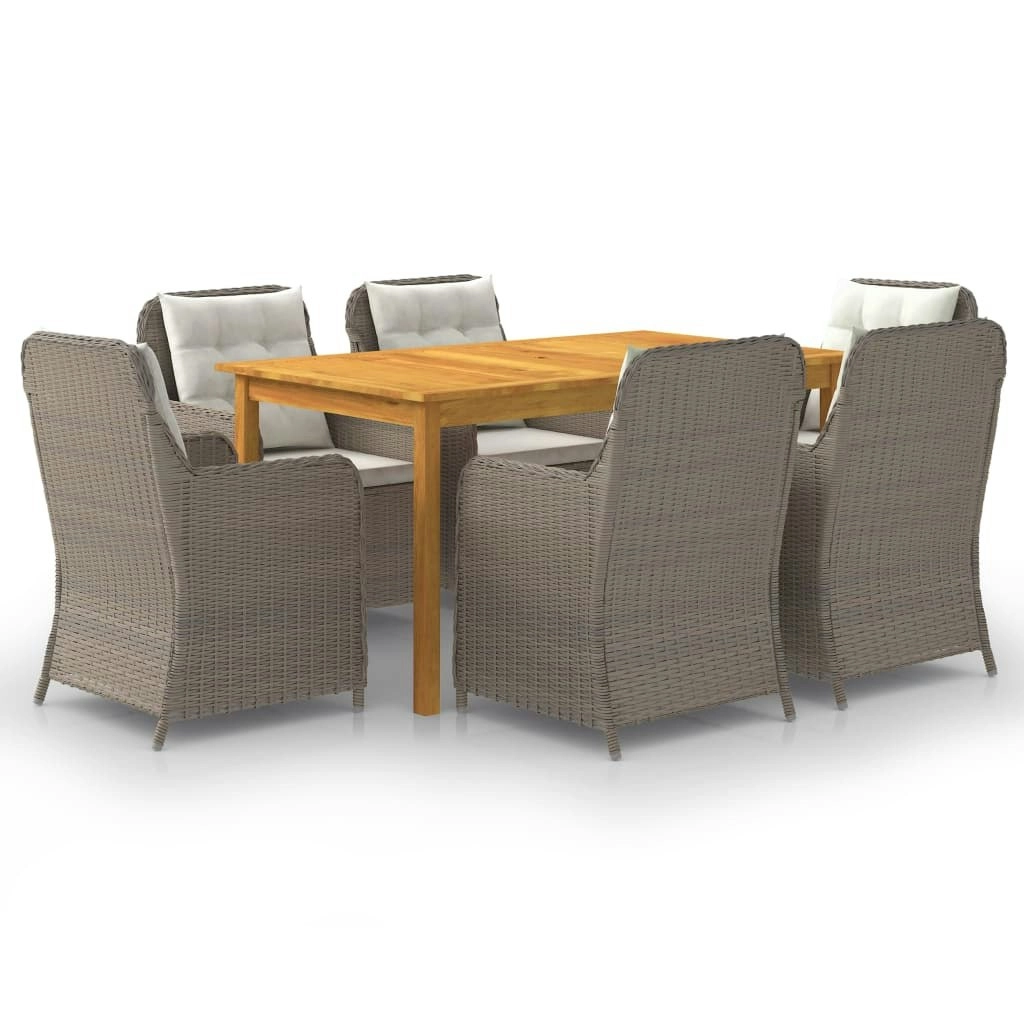 7 Piece Garden Dining Set Brown 3067822