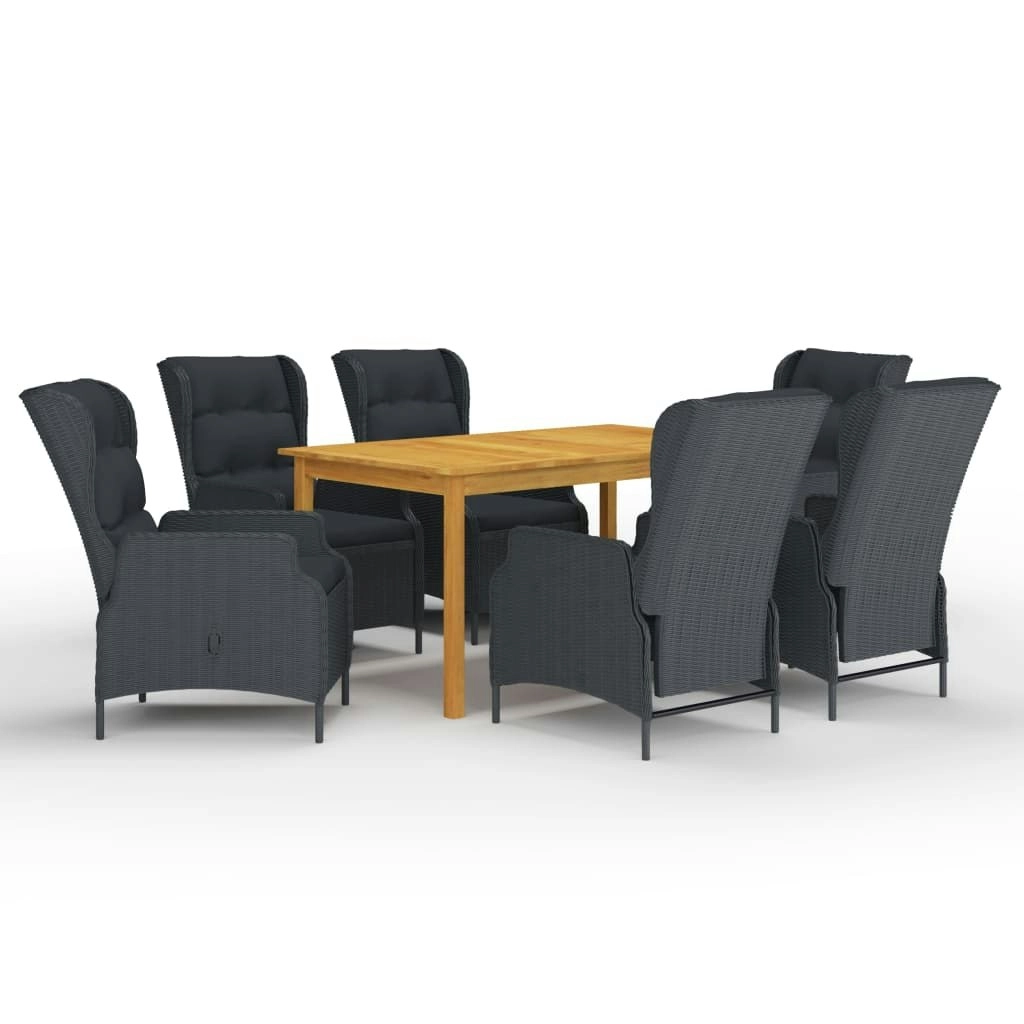 7 Piece Garden Dining Set Dark Grey 3067841