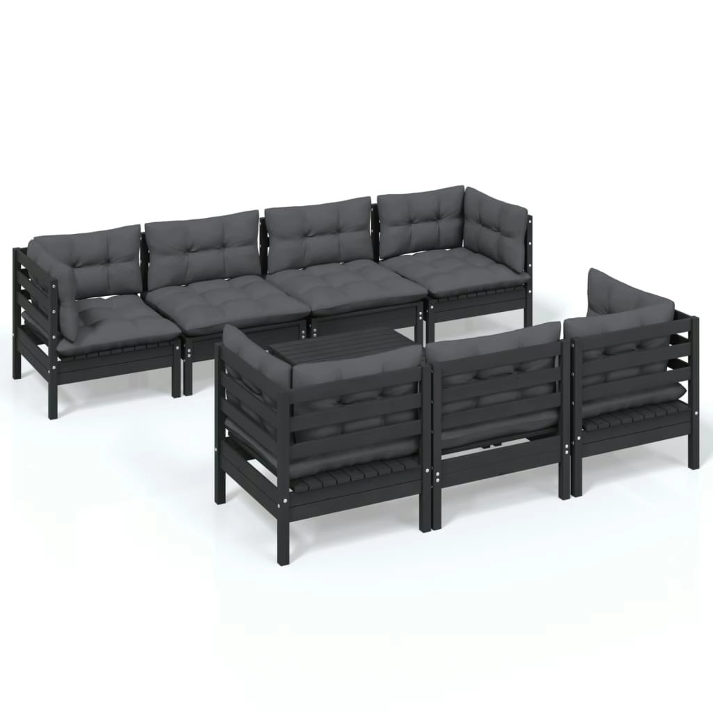 8 Piece Garden Lounge Set with Cushions Solid Pinewood 3096164