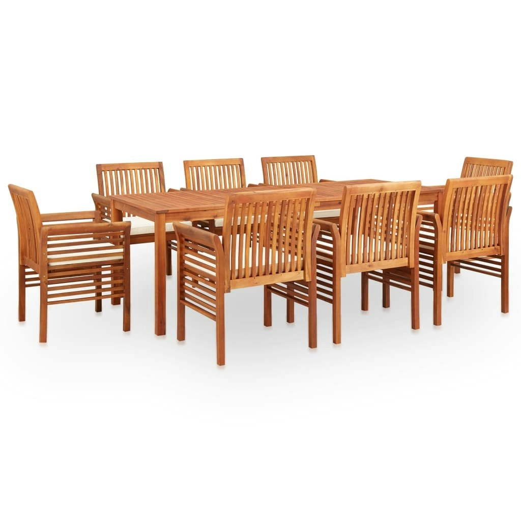 9 Piece Outdoor Dining Set with Cushions Solid Wood Acacia 278900