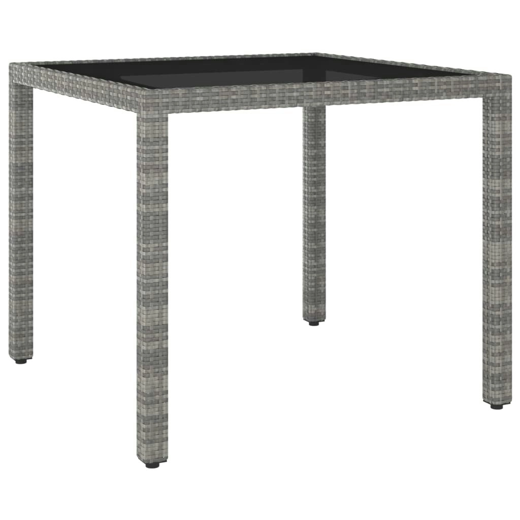 Garden Table Grey 90x90x75 cm Poly Rattan 310569