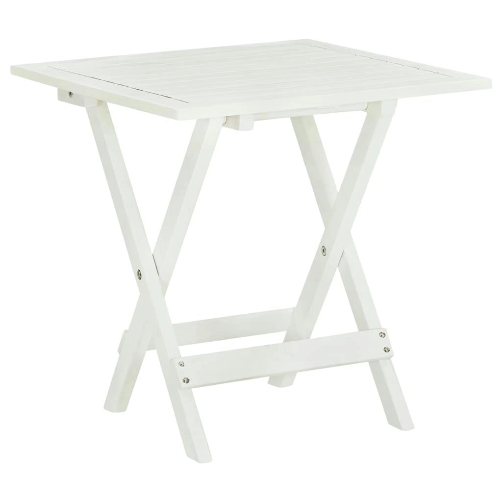 Bistro Table White 46x46x47 cm Solid Acacia Wood 41436