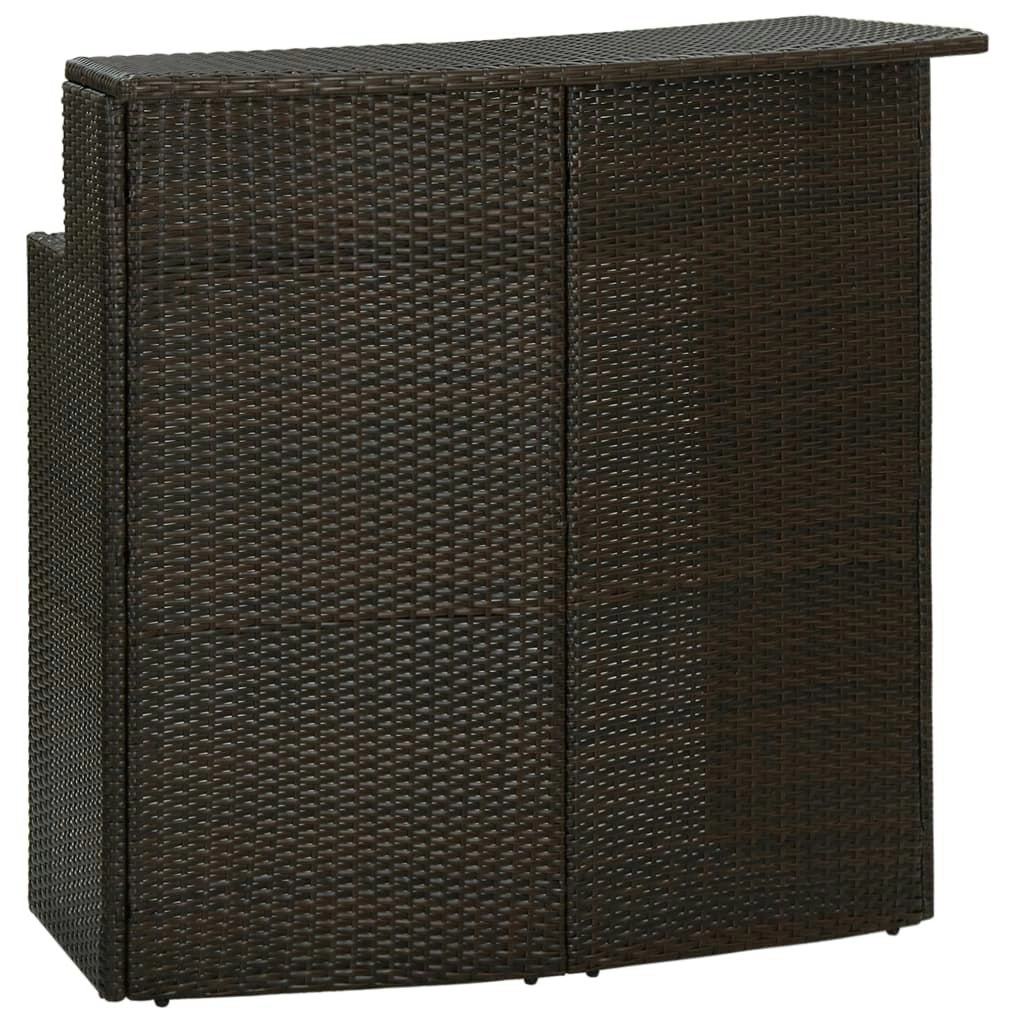 Garden Bar Table Brown 120x55x110 cm Poly Rattan 313467