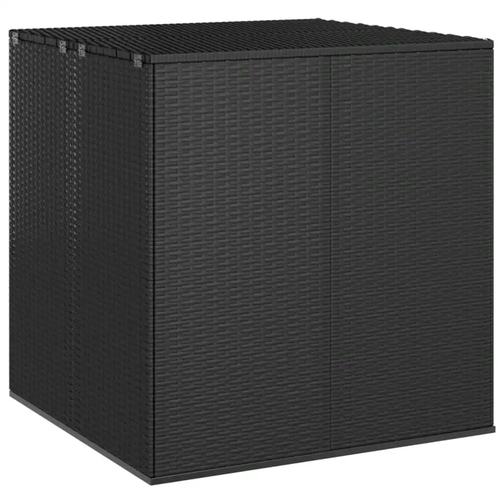 Garden Cushion Box PE Rattan 100x97.5x104 cm Black 317226