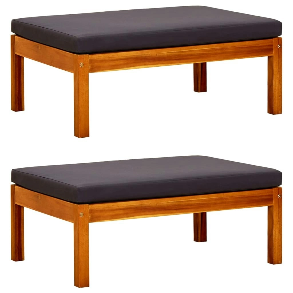 Garden Footrests 2 pcs Solid Acacia Wood 310324