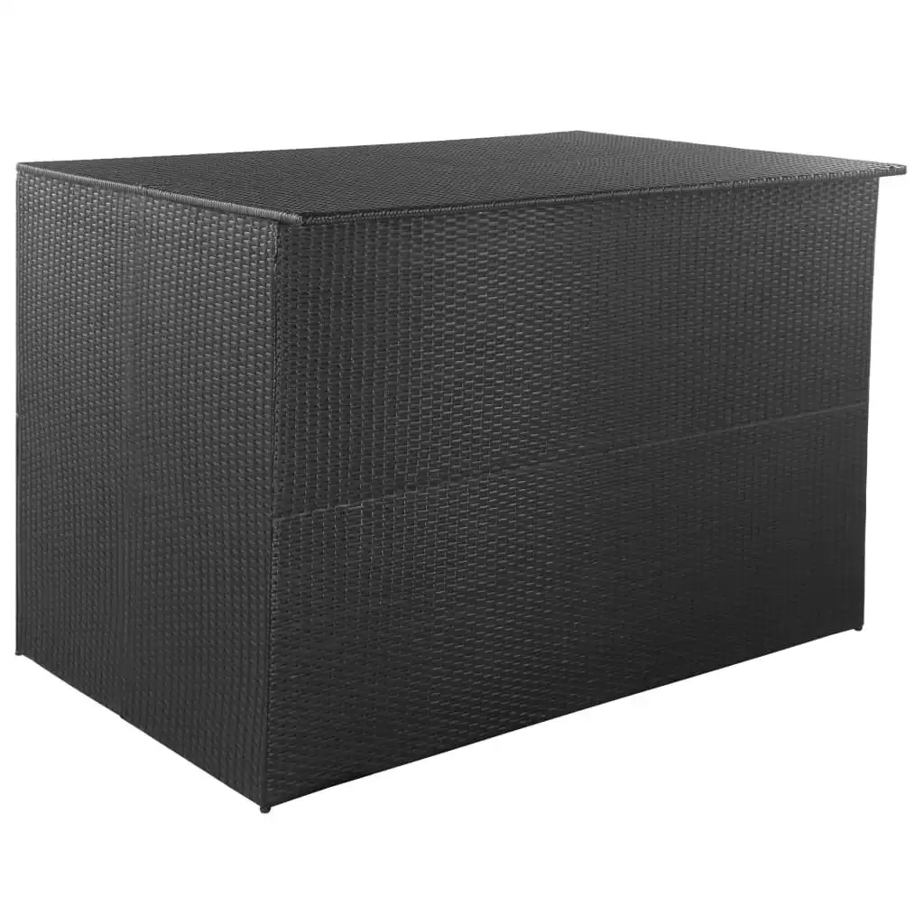 Garden Storage Box Black 150x100x100 cm Poly Rattan 44245