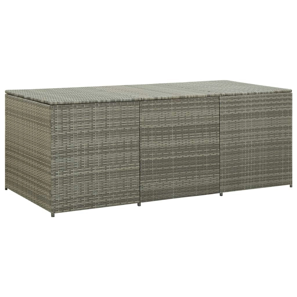 Garden Storage Box Poly Rattan 180x90x70 cm Grey 46479