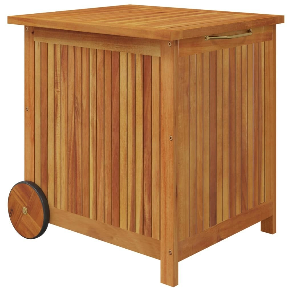 Garden Storage Box with Wheels 60x50x58 cm Solid Wood Acacia 319710