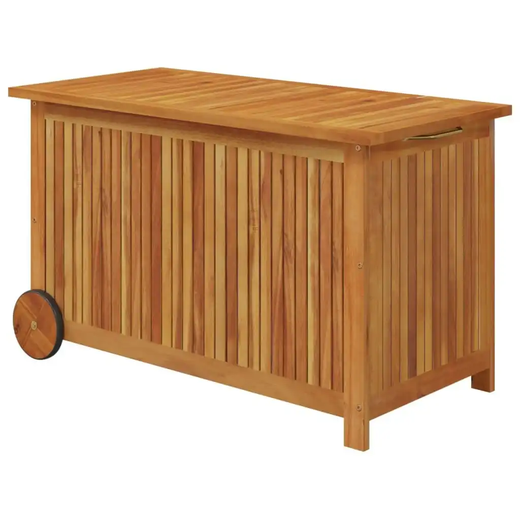 Garden Storage Box with Wheels 90x50x58 cm Solid Wood Acacia 319711