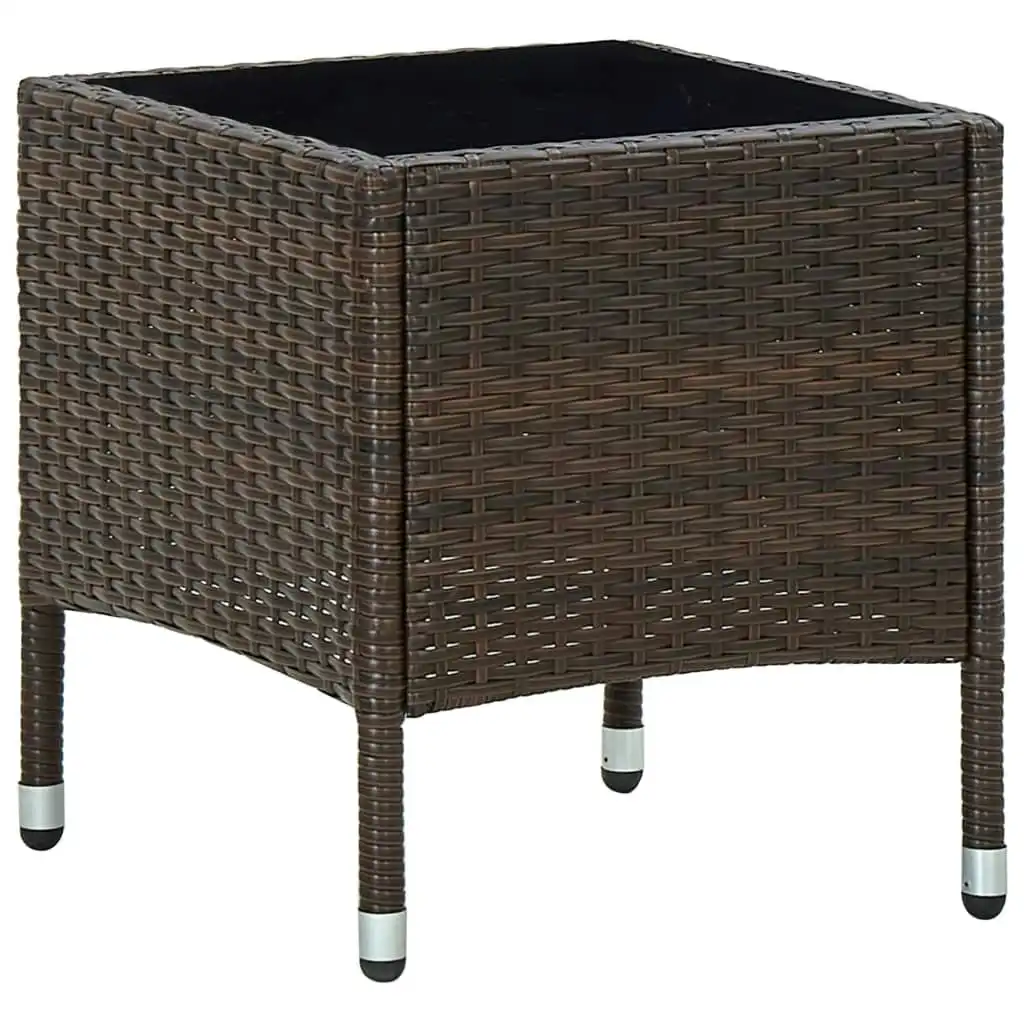 Garden Table Brown 40x40x45 cm Poly Rattan 45900