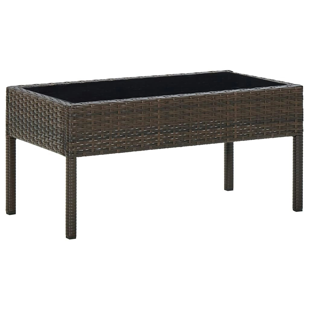 Garden Table Brown 75x40x37 cm Poly Rattan 45903