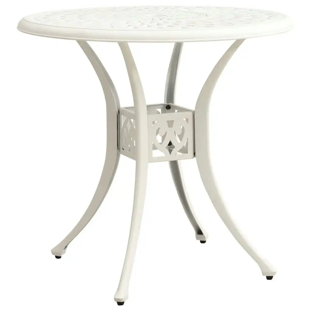 Garden Table White 78x78x72 cm Cast Aluminium 315584